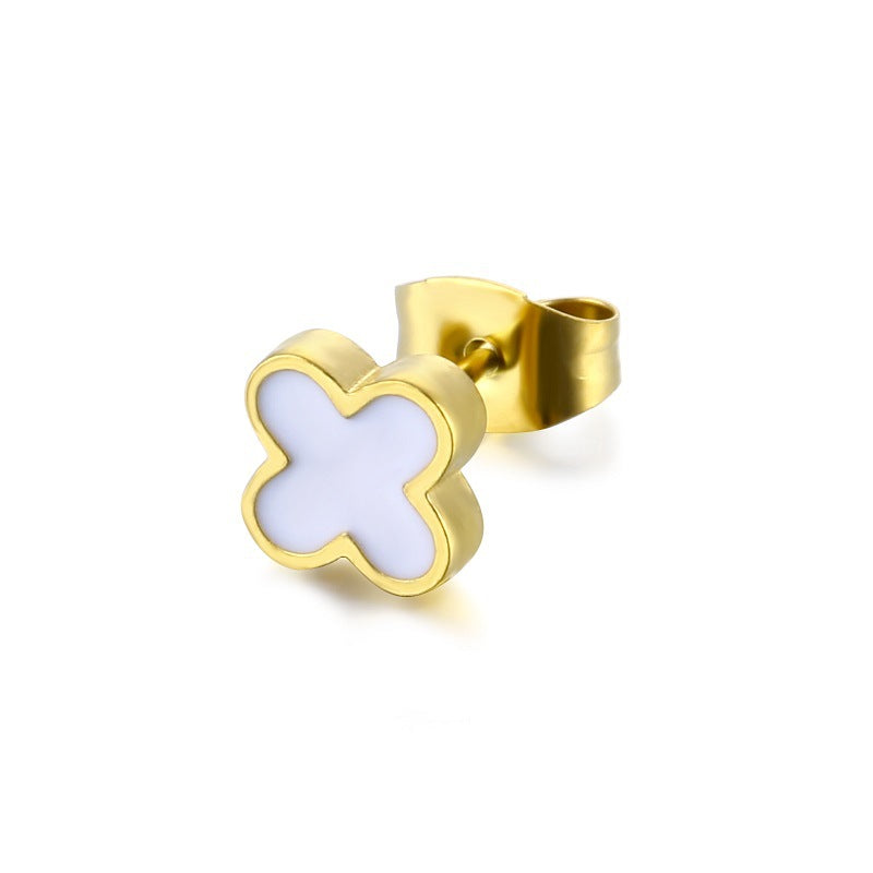 Edelstahl Kleeblatt Ohrstecker