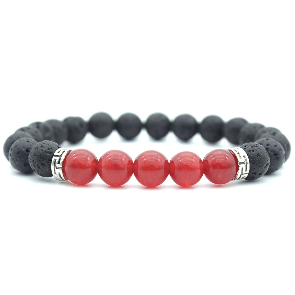 Chakra-Armband mit Lavastein-Perlen