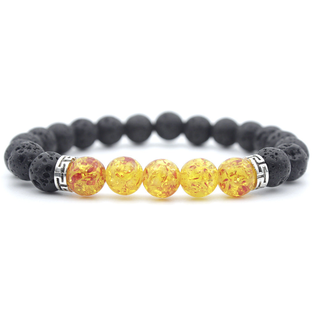 Chakra-Armband mit Lavastein-Perlen