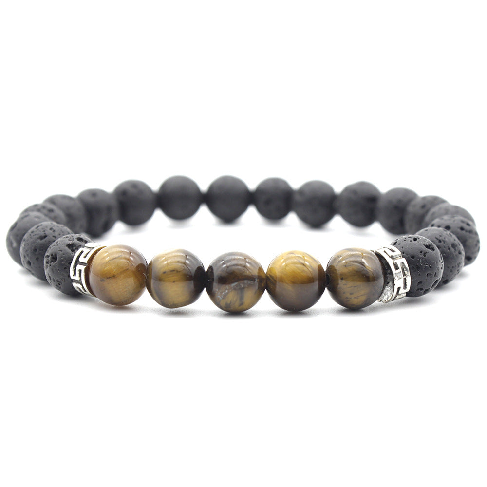 Chakra-Armband mit Lavastein-Perlen