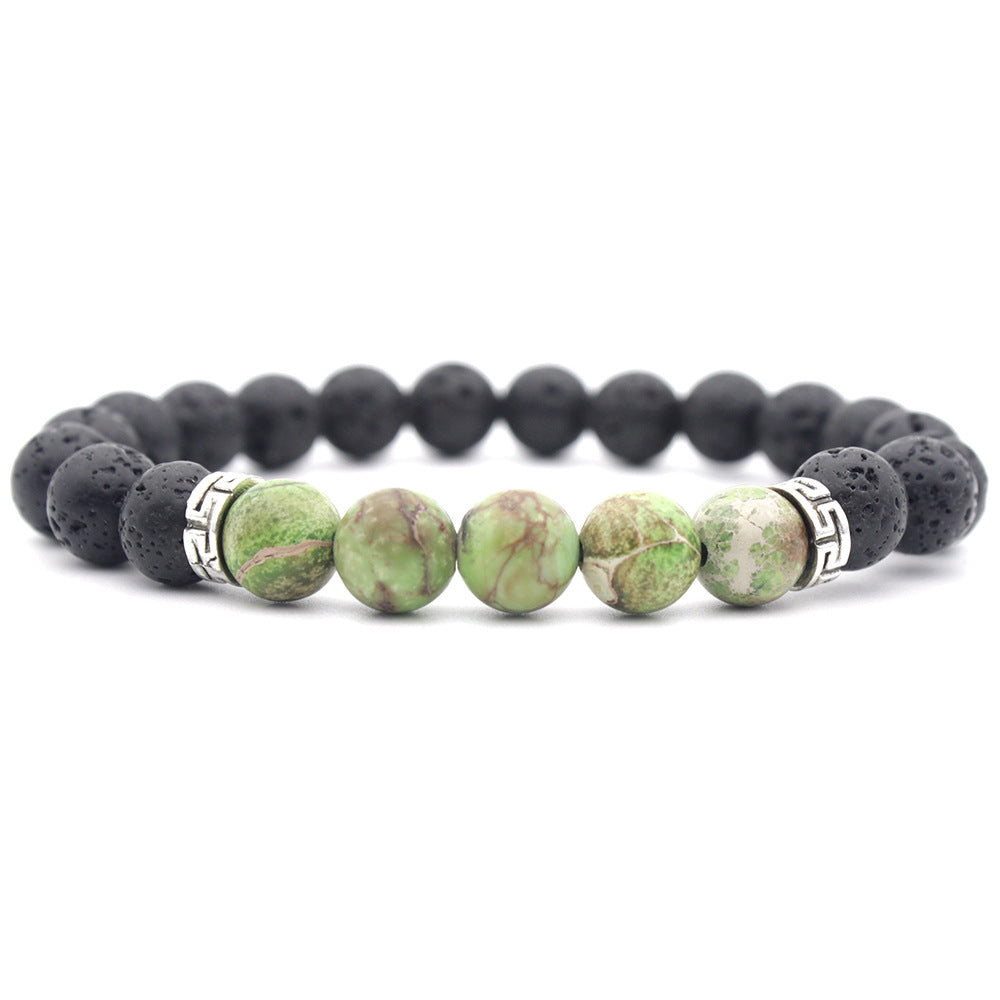 Chakra-Armband mit Lavastein-Perlen