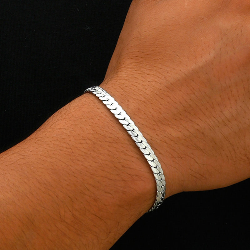 Eleganter Edelstahl Panzerarmband