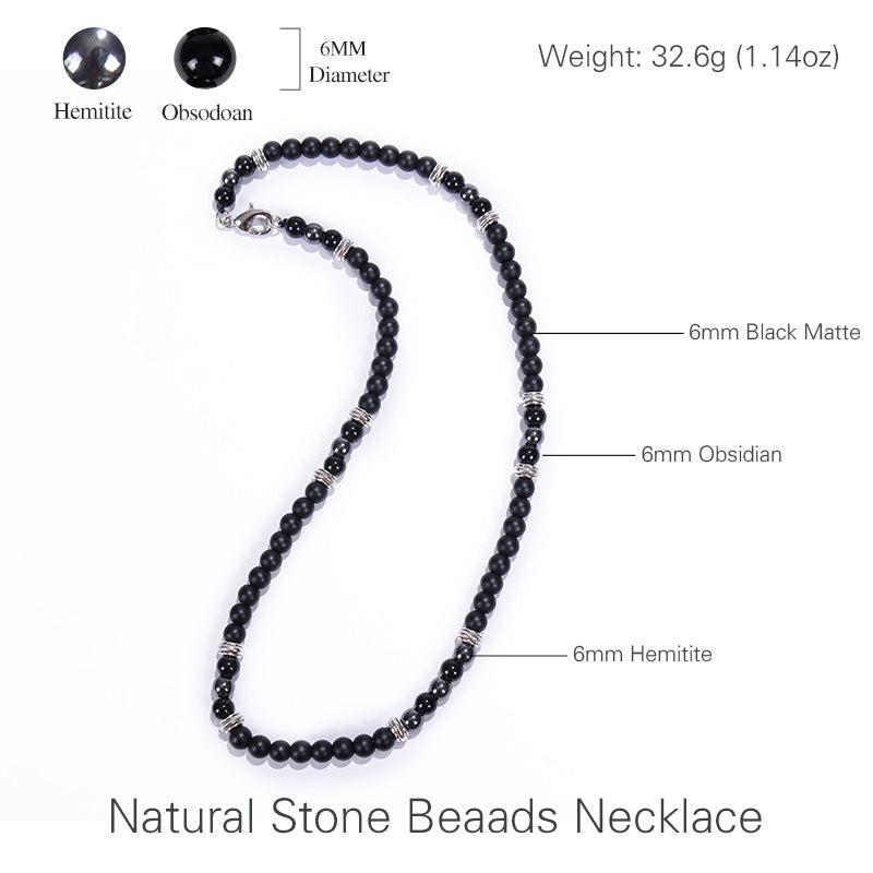 Unisex Natursteinperlen-Kette