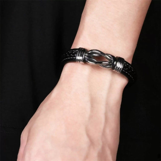 Edelstahl-Lederarmband