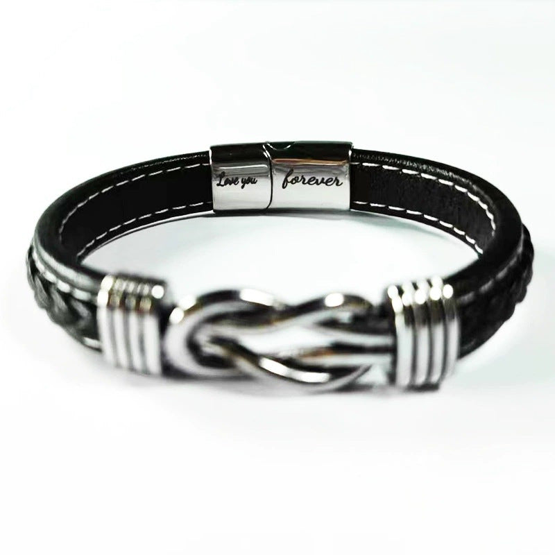 Edelstahl-Lederarmband