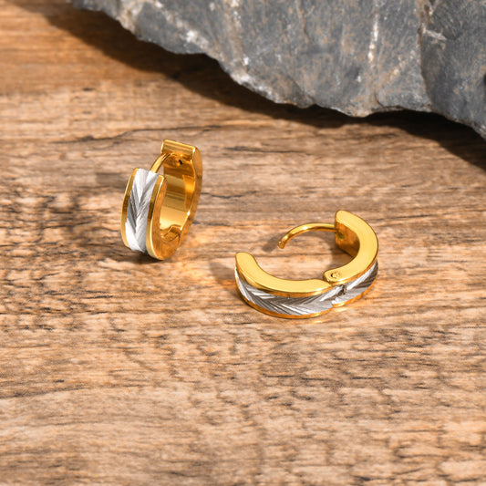 Zweifarbige Edelstahl Ohrringe