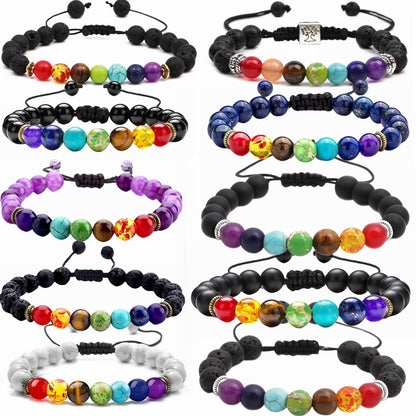Chakra Lava Rock Armband