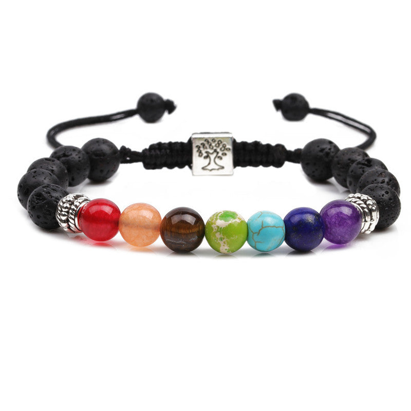 Chakra Lava Rock Armband