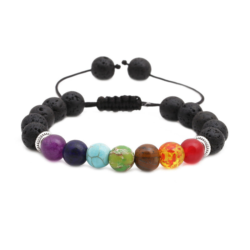 Chakra Lava Rock Armband