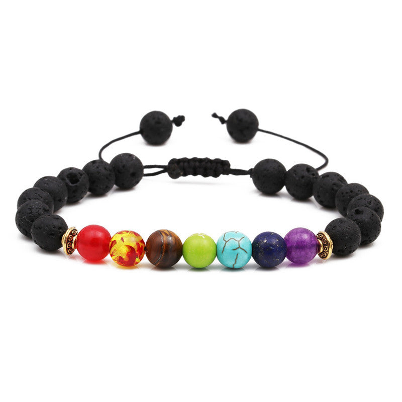 Chakra Lava Rock Armband