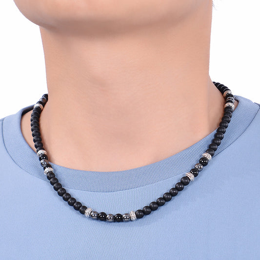 Unisex Natursteinperlen-Kette