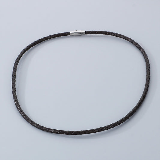 Schlichte schwarze Lederkette