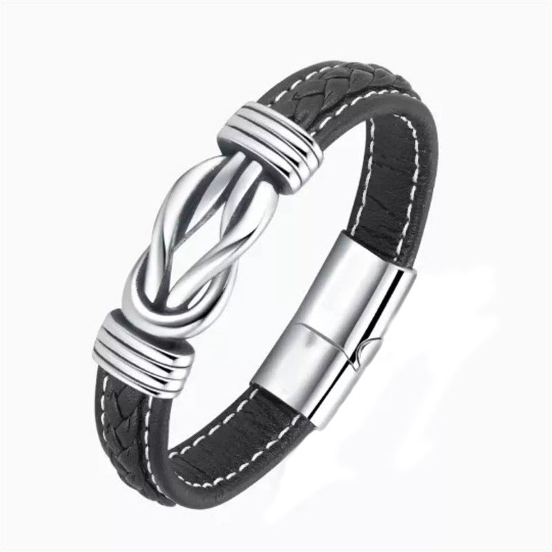 Edelstahl-Lederarmband