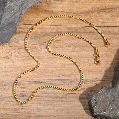 Goldene Edelstahl-Kastenkette